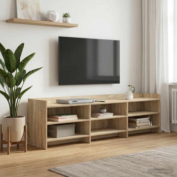 vidaXL TV-kast 168 x 33 x 47 cm Sonoma Eiken Bewerkt hout, Minder dan 50 cm, Verzenden, Nieuw, Minder dan 100 cm