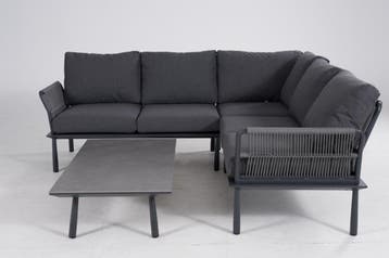 Hoek Loungeset Trino Aluminium Datho Outdoor Antraciet, Verzenden, Nieuw
