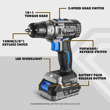 DEKO 20V Brushless Accuboormachine - Krachtige Mini Schroefm, Verzenden, Nieuw