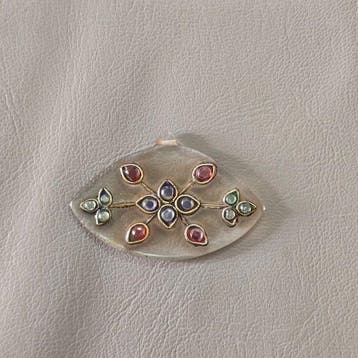 Indiase Mughal-vrouwen bergkristal hanger - rotskristal -