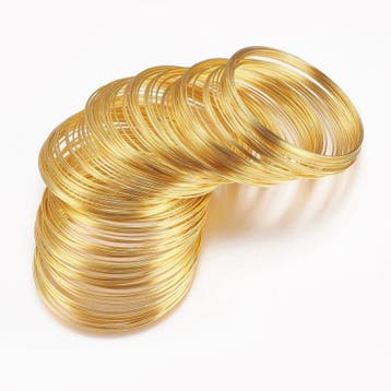 Memory wire Ø 60 mm x 0,6 mm – ca. 40 wendingen – 18K g, Ophalen of Verzenden, Nieuw, Kraal