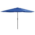 vidaXL Parasol met metalen paal 390 cm azuurblauw, Verzenden, Nieuw, 3 tot 4 meter