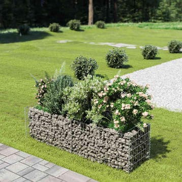 vidaXL Gabion plantenbak verhoogd 180x50x50 cm, 100 cm of meer, Verzenden, Nieuw, Metaal