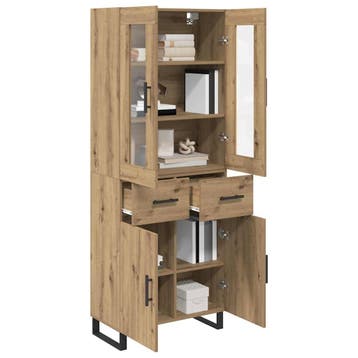 vidaXL buffetkast 2 st Artisan Eiken 69,5 x 34 x 180 cm, Minder dan 50 cm, Verzenden, Nieuw, Minder dan 100 cm