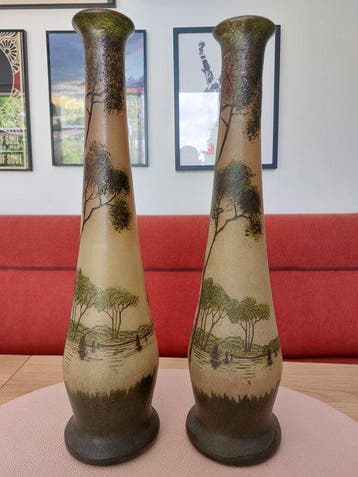 att Legras 40 cm - Vaas - Glas, Antiek en Kunst