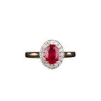 Ring - 14 karaat Geel goud - 1.67ct. tw. Robijn - Diamant -, Nieuw