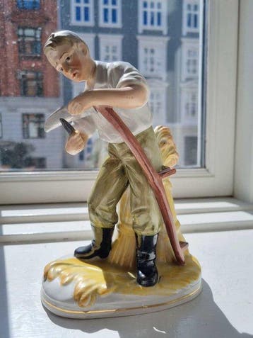 WKC - Figuur - Antique German Porcelain Figurine – Farmer