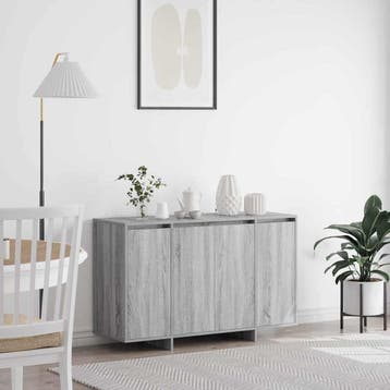 vidaXL Dressoir Grijs Sonoma 120 x 41 x 75 cm Bewerkt hout, Verzenden, Nieuw, Overige houtsoorten, Minder dan 50 cm