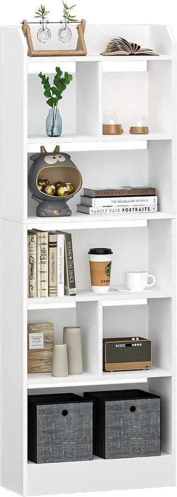 Boekenkast - Boekenrek - Wandkast - 170x60x24 cm - Wit - Hzu, Huis en Inrichting, Verzenden, Zo goed als nieuw