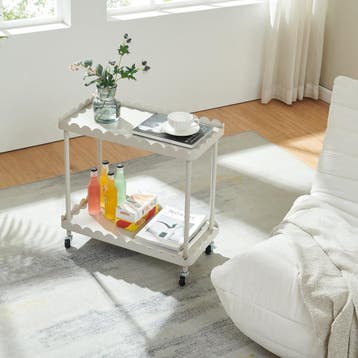 Serveerwagen Bolmanralu trolley 60x61x31 cm grijs [en.casa], Verzenden