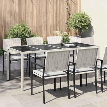 vidaXL Tuinstafel Wit poly rattan, Tuin en Terras, Verzenden, Nieuw