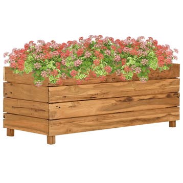 vidaXL Plantenbak verhoogd 100x40x38 cm gerecycled teakhout, Tuin en Terras, 100 cm of meer, Verzenden, Nieuw, Hout