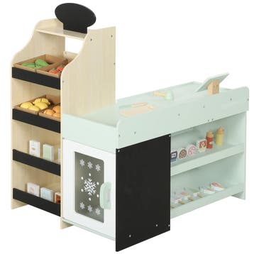 Kinderwinkel Met Krijtbord, Speelgoedvoedsel, Scanner, Kassa, Verzenden, Nieuw