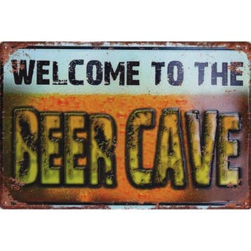Wandbord -  Welcome To The Beer Cave, Ophalen of Verzenden, Nieuw