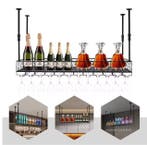 Plafond Wijnrek met Glashouder – Verstelbaar Opslagrek, Verzenden, Nieuw