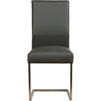 Leren eetkamerstoel Remix - Hermes Antracite (donkergrijs), Huis en Inrichting, Stoelen, Ophalen of Verzenden, Nieuw, Leer, Industrieel, Modern