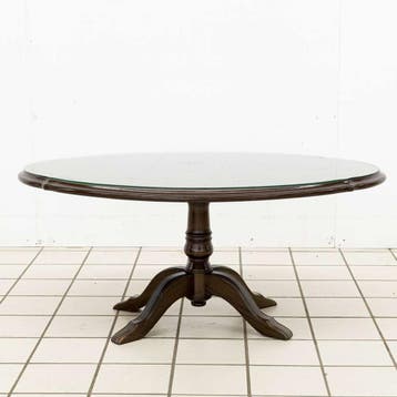 Klassieke Salontafel met Glazen Blad, Huis en Inrichting, Tafels | Salontafels, Ophalen of Verzenden, Nieuw
