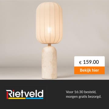 Rietveld-Tafellampen-Beige, Zand-Stof, Marmer, Verzenden, Nieuw
