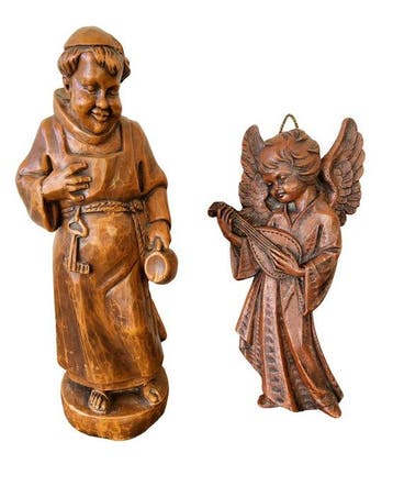 Figuur - Mönch 41 cm / Musizierender Engel 33 cm - Was