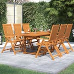 vidaXL 7-delige Tuinset massief acaciahout 150-200 cm, Tuin en Terras, Tuinsets en Loungesets, 6 zitplaatsen, Nieuw, Tuinset, Verzenden