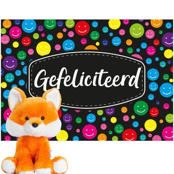 Keel Toys vos knuffel - oranje pluche - 14 cm - met kaart, Verzenden, Nieuw