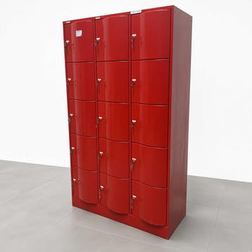 15-deurs CP rode metalen lockerkast - 195x116x50 cm, Huis en Inrichting, Ophalen of Verzenden, Nieuw