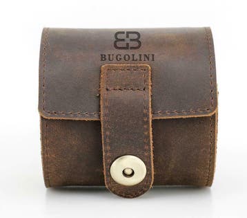 BUGOLINI ANTIQUS6 - Leren Horloge Box met 1 Sleuf - Retro Ho, Overige merken, Overige materialen, Zakhorloge, Met bandje