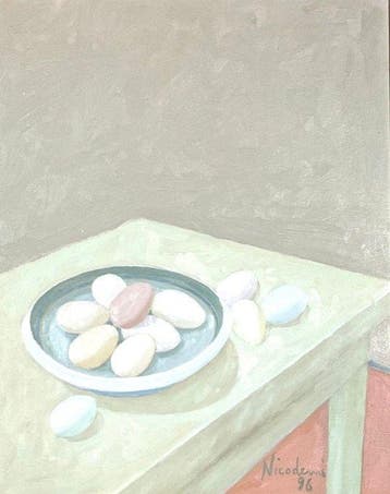 Rolando Nicodemi (1922-2014) - Ciotola con uova, Antiek en Kunst, Kunst | Schilderijen | Modern