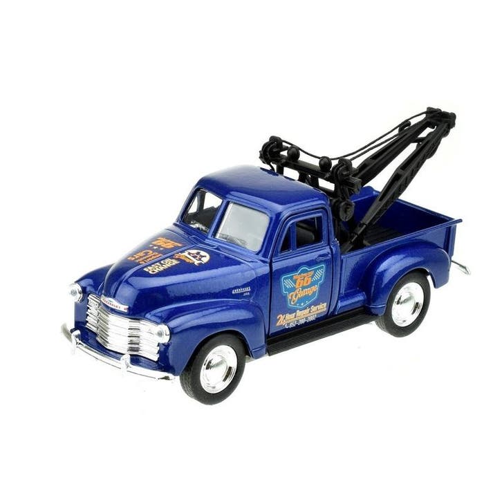 Modelauto Chevrolet oldtimer 1953 stepside tow truck blauw.., Hobby en Vrije tijd, Modelauto's | Overige schalen, Verzenden
