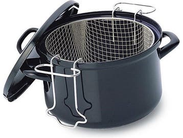 BK Fortalit frituurpan Ø24 cm - zwart - emaille - inductie, Verzenden, Zo goed als nieuw