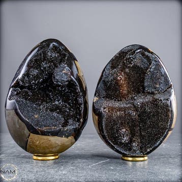 Exclusieve Septarien-eier-set met fonkelende