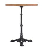 Teakhouten terras bistrotafel rond 60cm met gietijzeren voet, Zakelijke goederen, Horeca | Meubilair en Inrichting, Ophalen of Verzenden