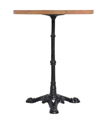 Teakhouten terras bistrotafel rond 60cm met gietijzeren voet, Ophalen of Verzenden, Nieuw in verpakking, Meubilair