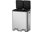 Veiling - EKO | Prullenbak 30L + 30L recyclingbak RVS (Deuk), Nieuw