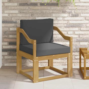 vidaXL 2 Stuk Buiten bankenset Polyester Wit en Anthraciet, Verzenden, Nieuw