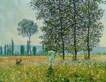 Kunstdruk Claude Monet - Felder im Frühling 90x70cm, Verzenden, Nieuw