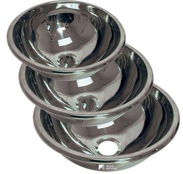 Ronde Halfbolvormige Wasbak Ø 385 mm Hoog Gepolijst, Ophalen of Verzenden, Nieuw, Zeilboot of Motorboot