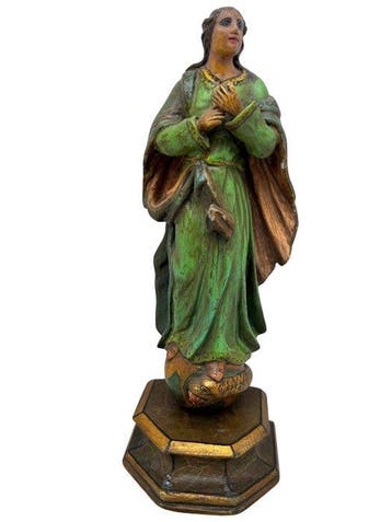 Beeld, Mariabeeld - 31 cm - Hout