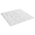 vidaXL Wandpanelen 12 pcs Wit 50 x 50 cm XPS Schuim, Doe-het-zelf en Verbouw, Platen en Panelen, Verzenden, Nieuw