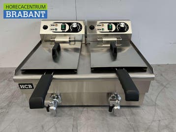 RVS Dubbele Friteuse Frituur Aftapkraan 2 x 8,5 liter 2 x, Ophalen of Verzenden, Nieuw in verpakking