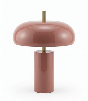 Tafellamp - Metaal - Roze lamp champignon, Antiek en Kunst