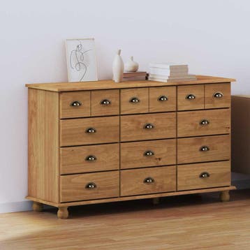 vidaXL Ladekast ASKIM Bruin 79 x 40 x 133,5 cm Massief, Verzenden, Nieuw