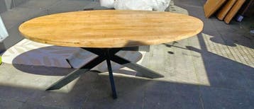 Eettafel ovaal 180x90 nieuw van mangohout, Huis en Inrichting, Tafels | Eettafels, Ophalen, Nieuw, 50 tot 100 cm, Vijf personen of meer