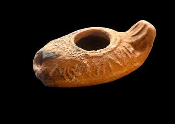 Laat-Romeins / Vroeg-Byzantijns Terracotta olielamp - 90 mm