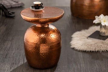 Handgemaakte bijzettafel ORIENT 40cm koper metaal gehamerd, Ophalen of Verzenden, Nieuw