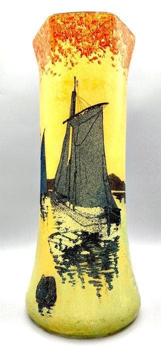 LEGRAS (1839-1916) - Vaas - Grote emaille vaas met, Antiek en Kunst, Antiek | Glas en Kristal