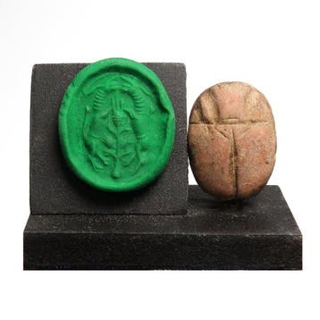 Oud-Egyptisch, Fenisch Speksteen Scarab Seal
