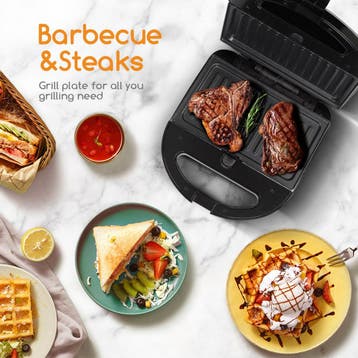 Tosti apparaat - Tosti ijzer - Contactgrill - Wafelijzer - 7, Verzenden, Zo goed als nieuw