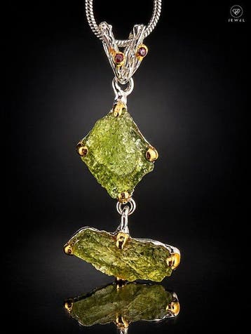 Toermalijn-ketting - 925 Sterling Zilver - Groen Edelsteen