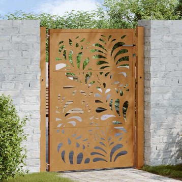 vidaXL Poort met golfontwerp 100x125 cm weervast staal, Tuin en Terras, Tuinpoorten, Verzenden, Nieuw